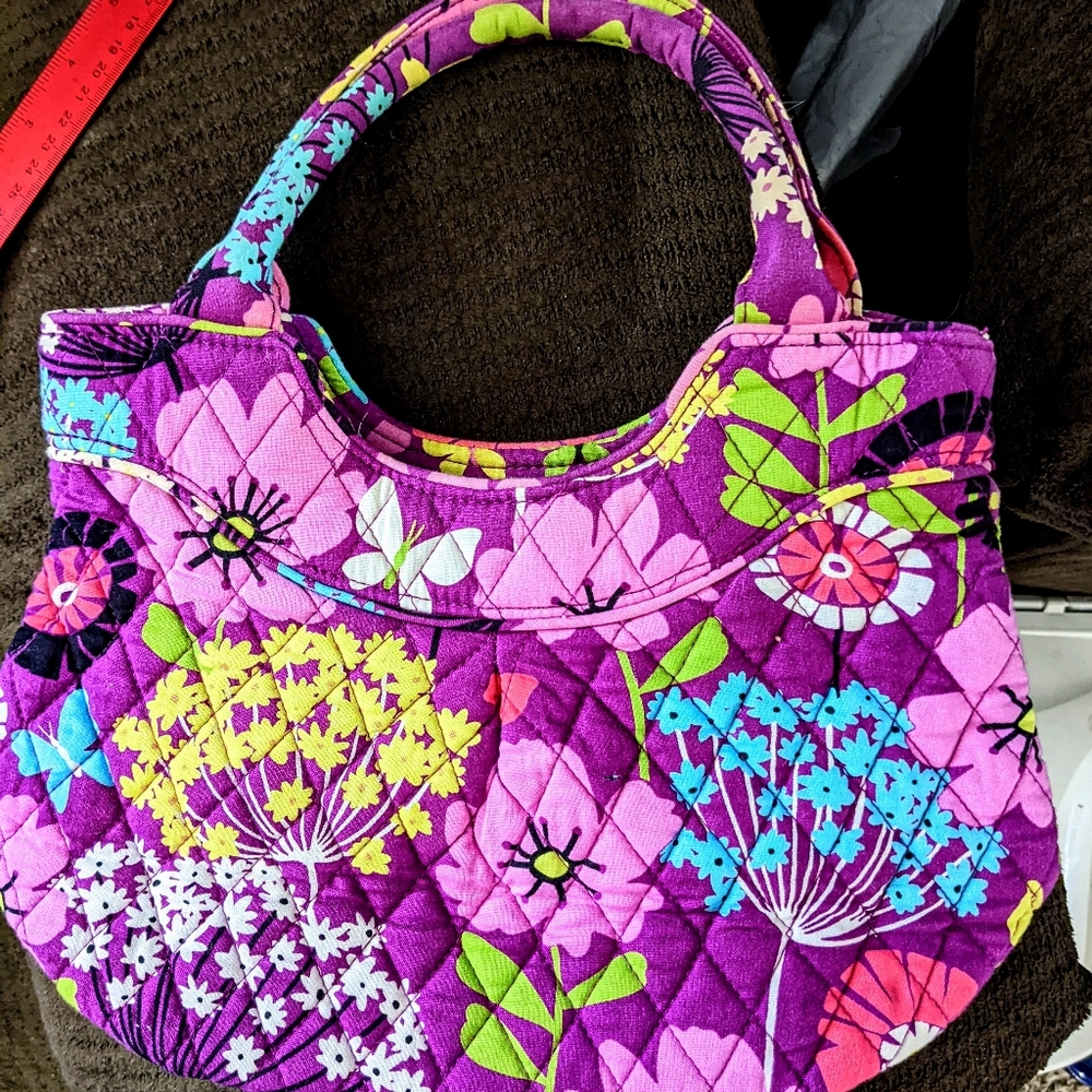 Vera Bradley Iconic Purple Floral Mini Tote